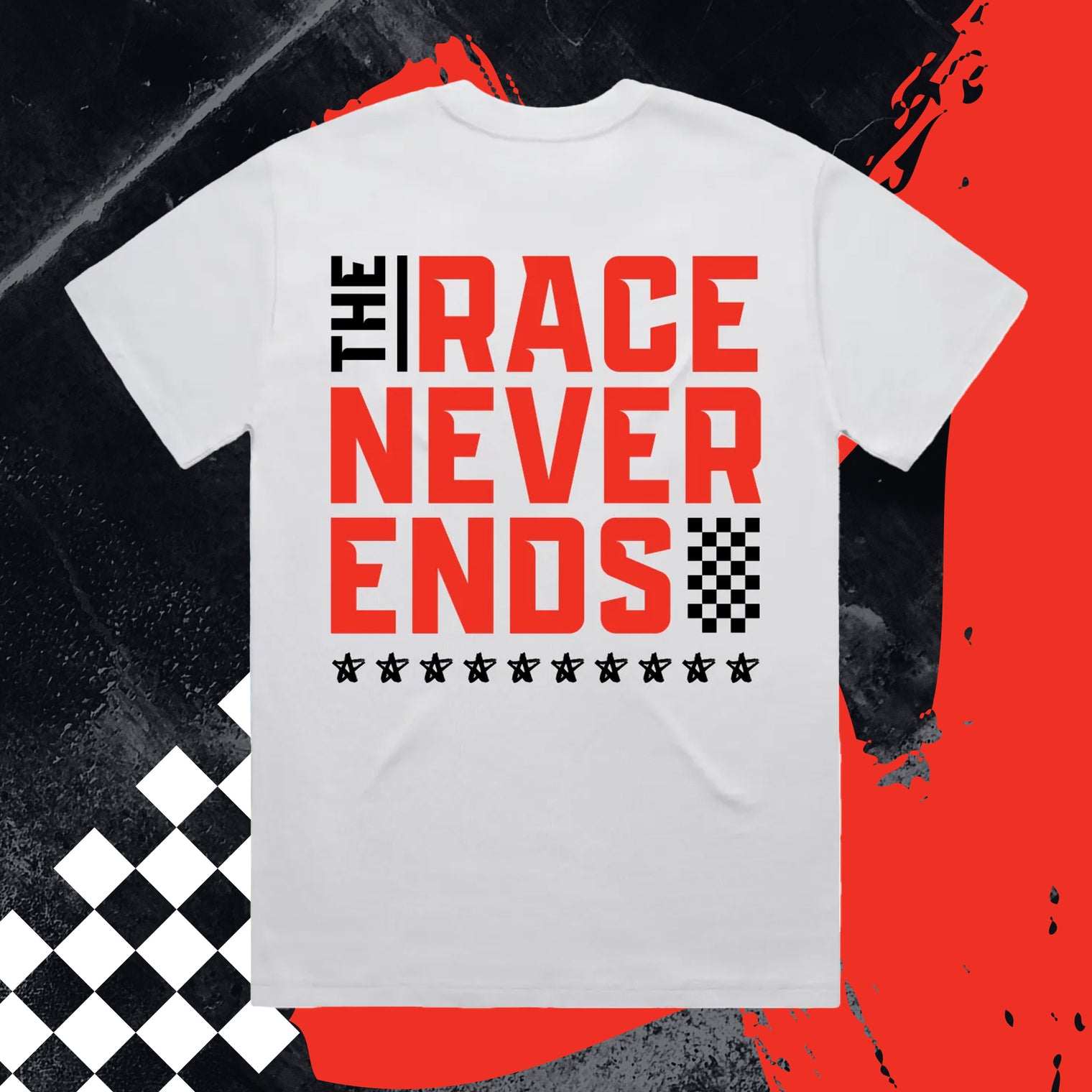 The Race Never Ends Men's Heavy Tee - White